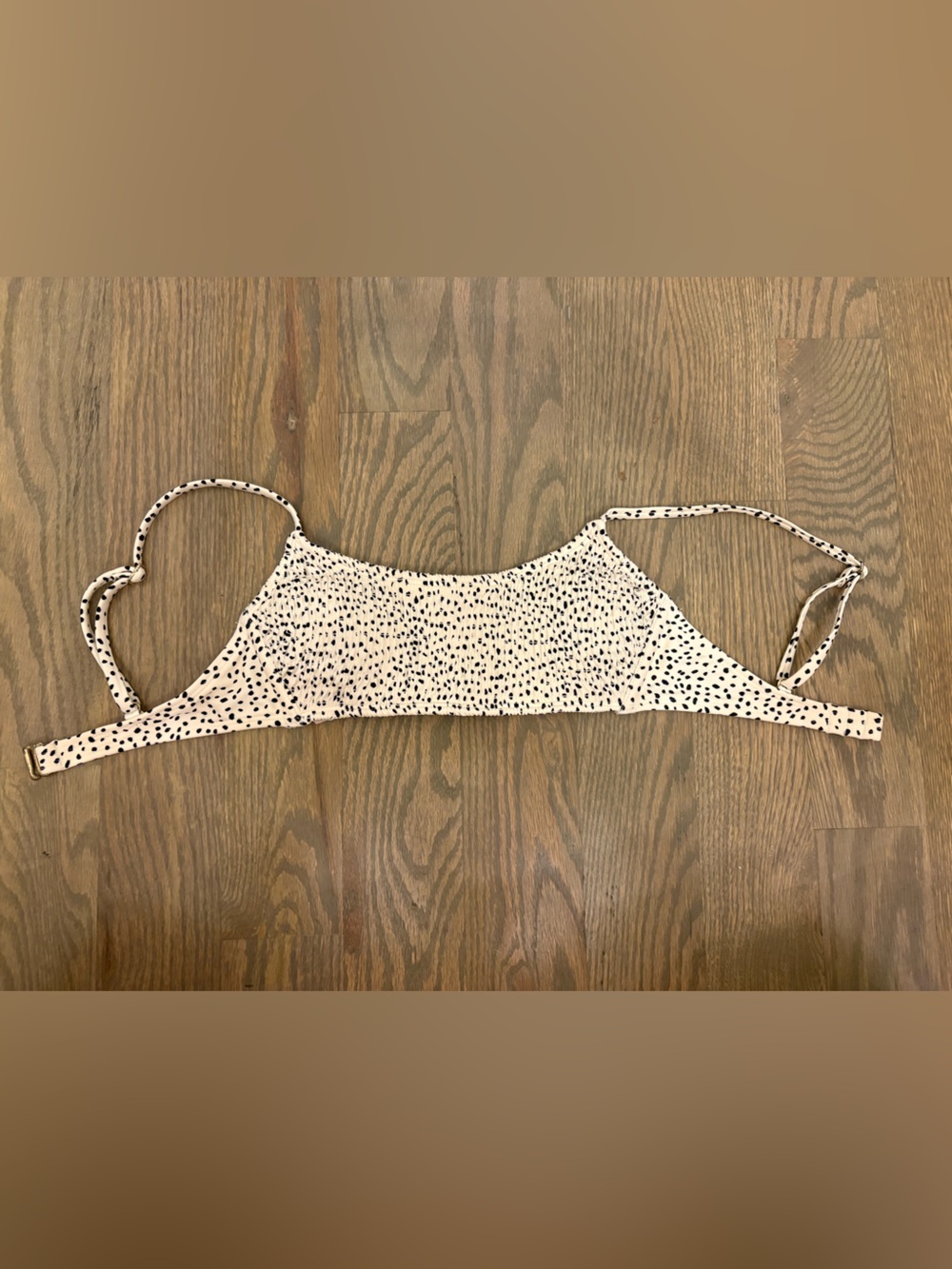 Spotted Cream and Black Swimsuit Top